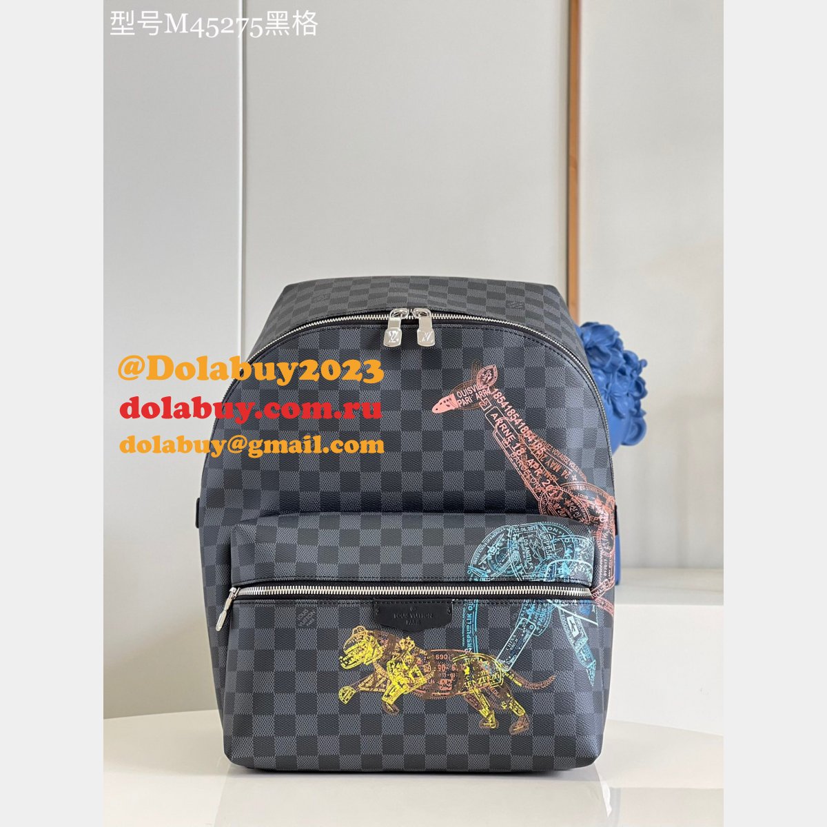 Louis Vuitton Designer M45275 Discovery Backpack Damier Graphite Replica Bags