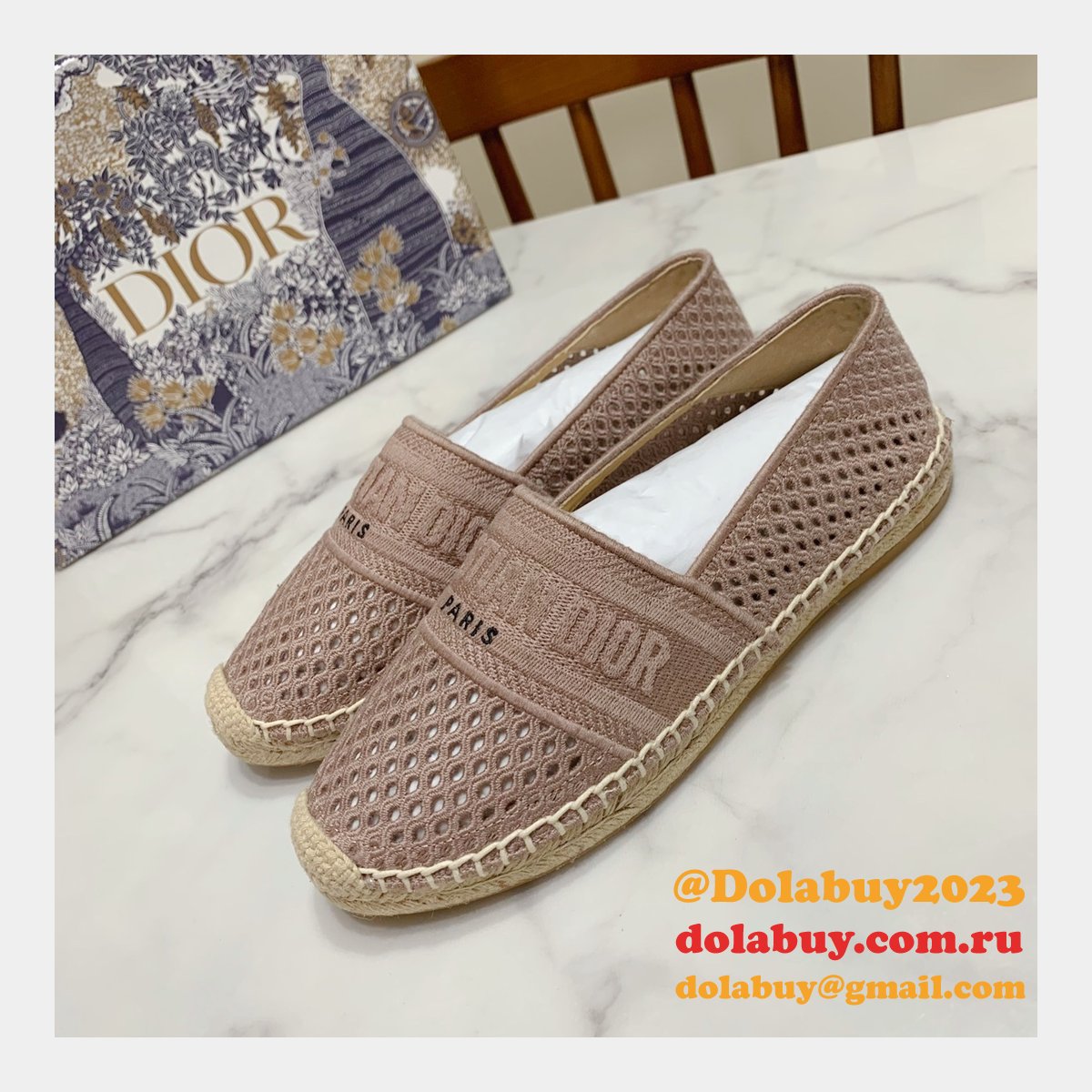 Perfect Dior Replica Openwork Embroidery Fisherman Shoes