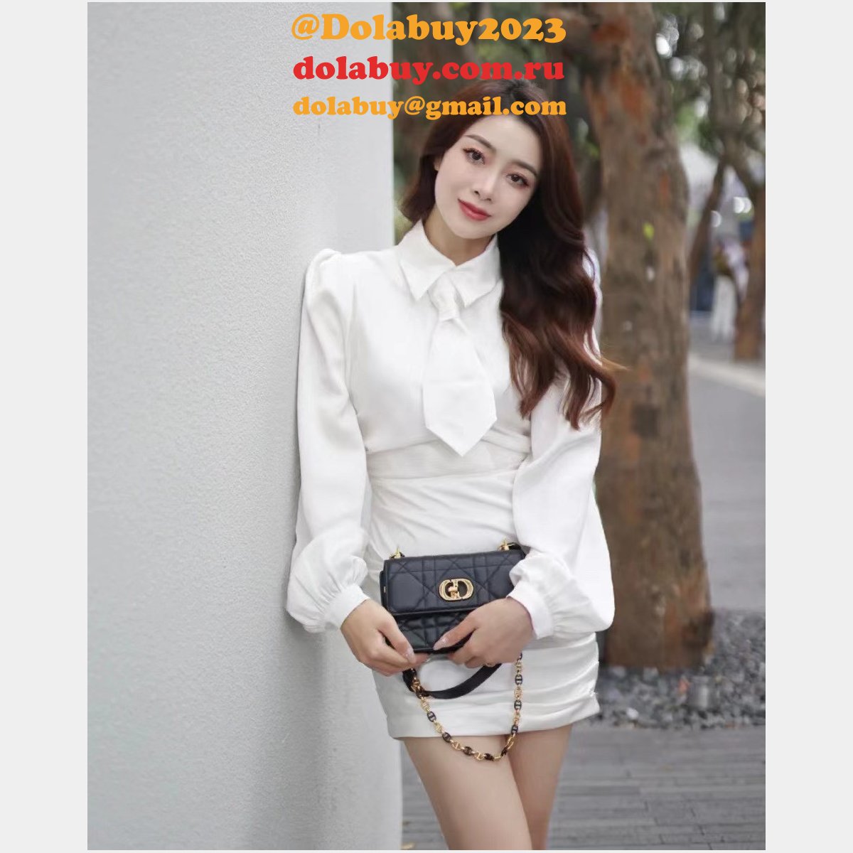 Top Quality 9277 Christian Dior 1:1 Mirror Knockoff Caro Black Bag