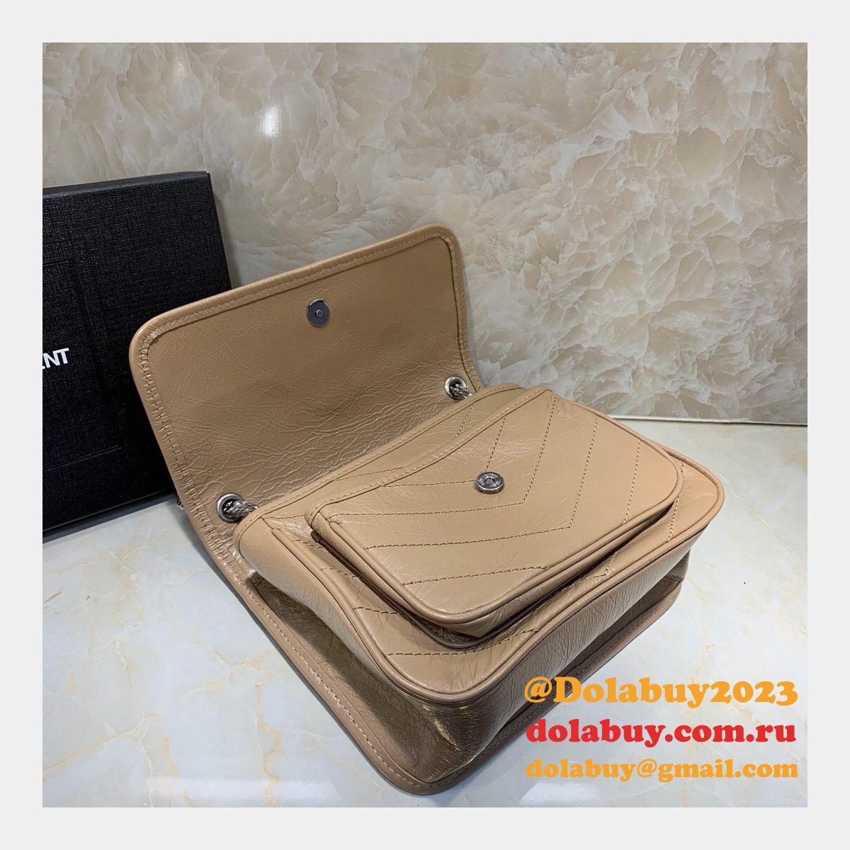 YSL Replica Niki 22cm crinkled vintage leather 533037