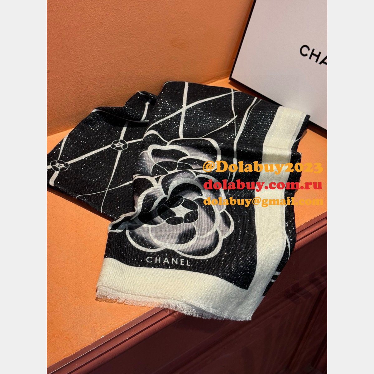 Perfect Chanel Camellia Top Grade Cashmere Scarf