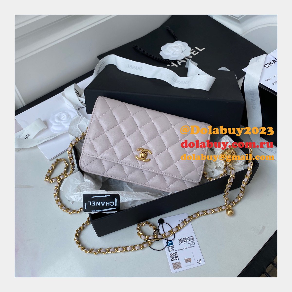 Replica 19CM Iridescent Wallet On Chain WOC AP1450 Bag