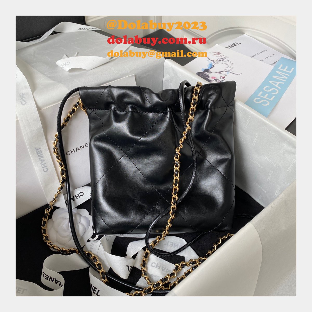 Luxury FASHION AS3980 CALFSKIN CC BAG 20CM