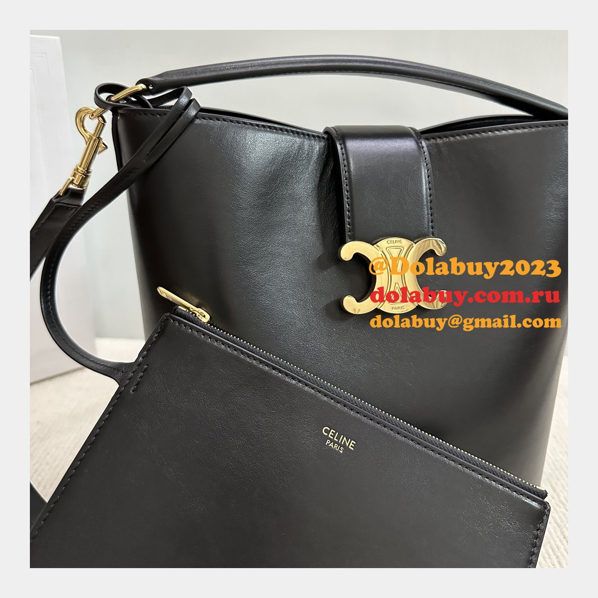 7 Star Celine Triomphe Louise Bucket Bag 116613