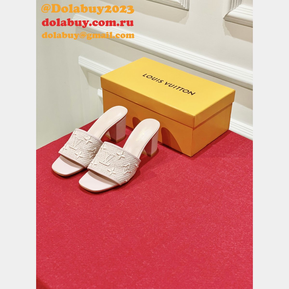 FAKE LOUIS VUITTONS Neo Revival Flat Mule Shoes