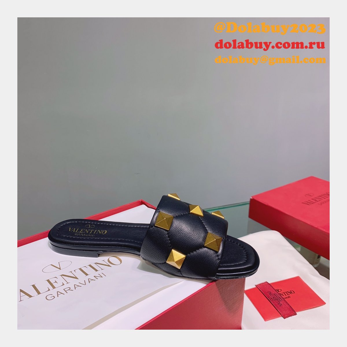 Top Quality Replica Factory Valentino Rivet slippers