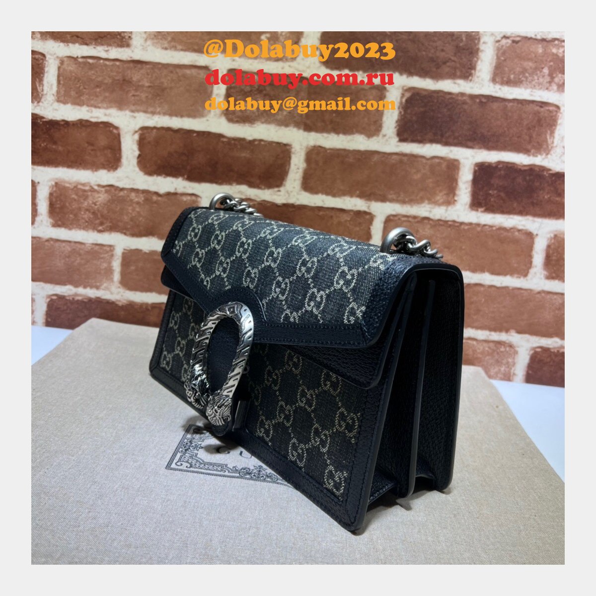 the highest quality G*u*i dionysus gg supreme shoulder bag 400249 black