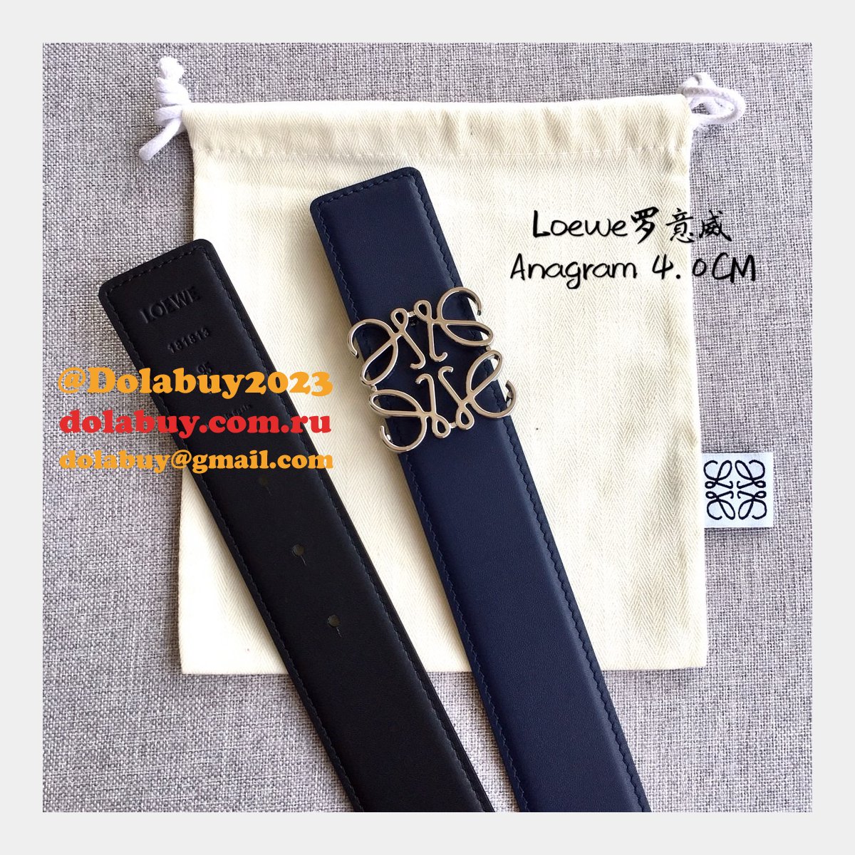 Loewe Designer Replica Top 4.0CM Width Double-Sided Cowhide Belt