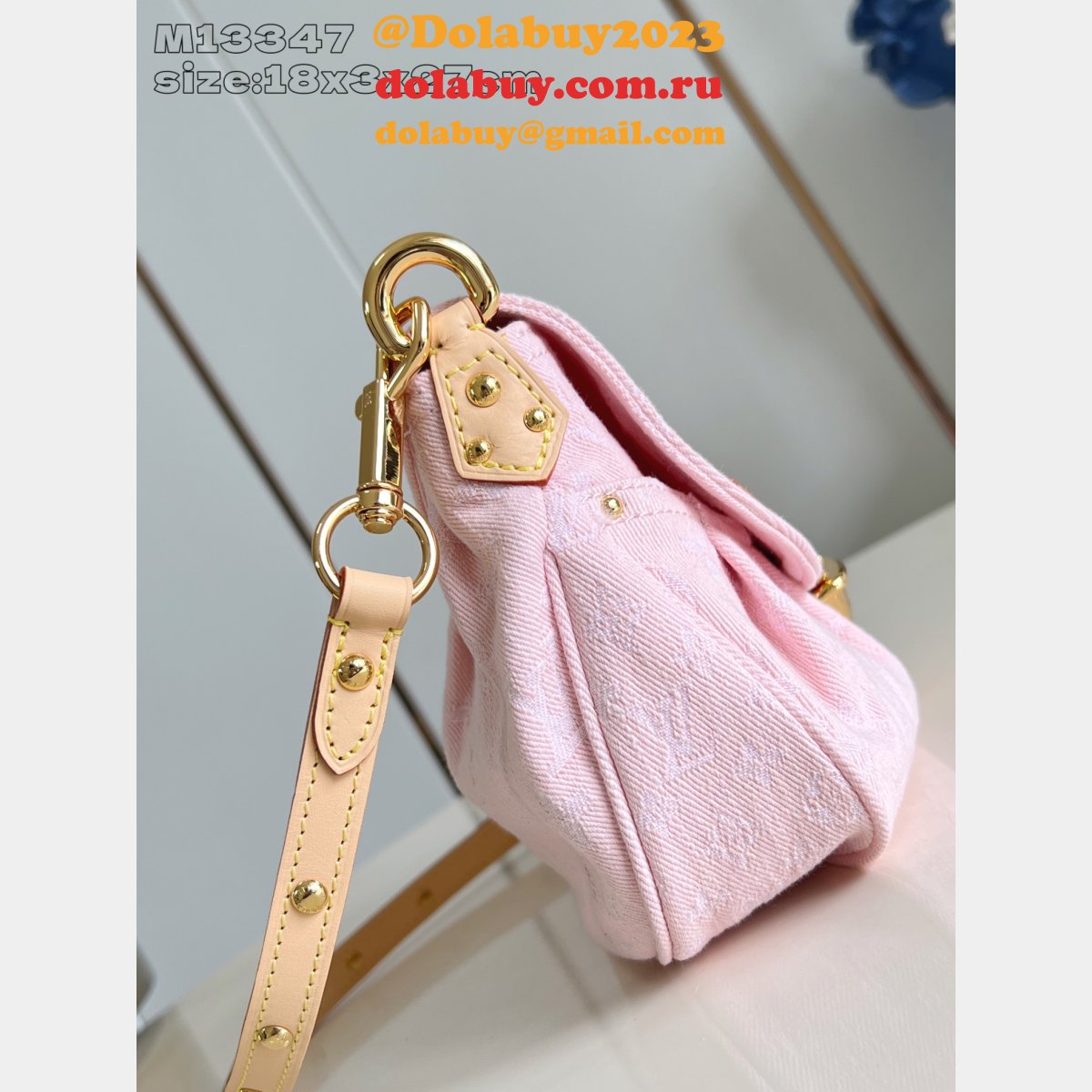 Luxury Monogram Denim Pink M13347 Louis Vuitton New Sunset Bag