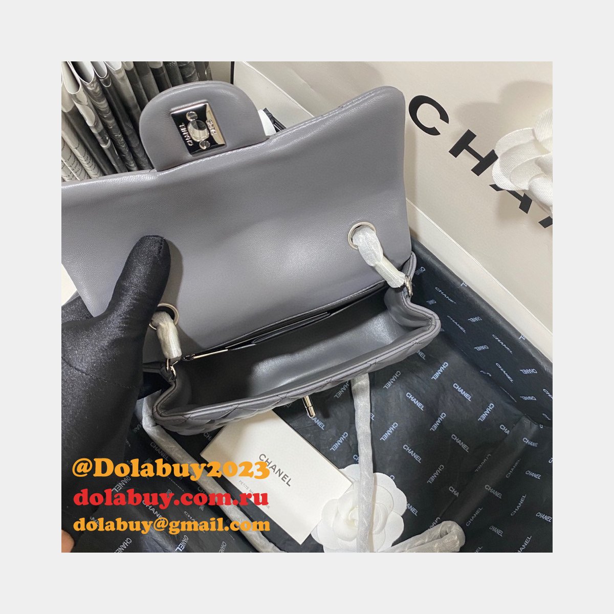 Top Quality CC Lambskin Flap Bag 1116 20CM