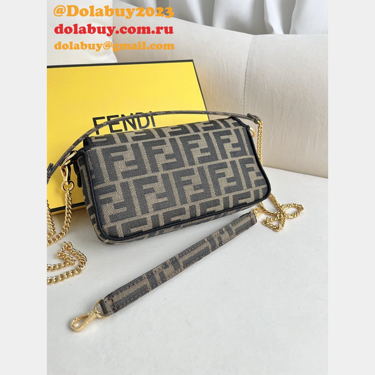 best F**di iconic baguette ff logo luxury handbag