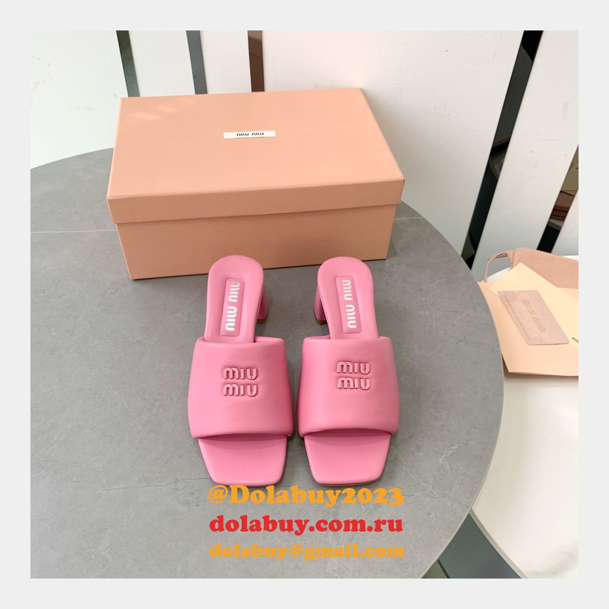 Miu Miu Replica Bread Slippers Heel Sandals Shoes