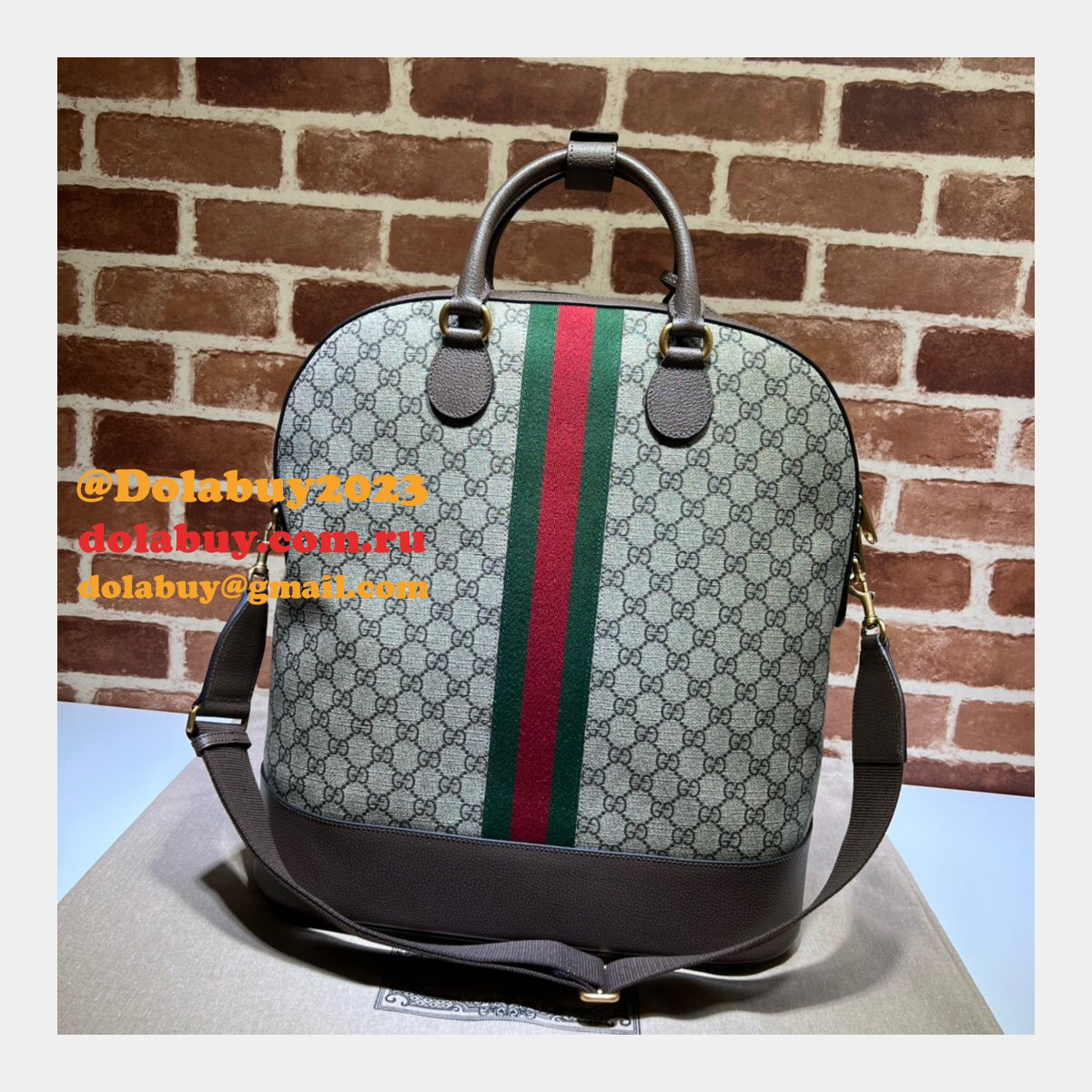 top quality G*u*i uk savoy 724654 bowling ebony supreme tote bag