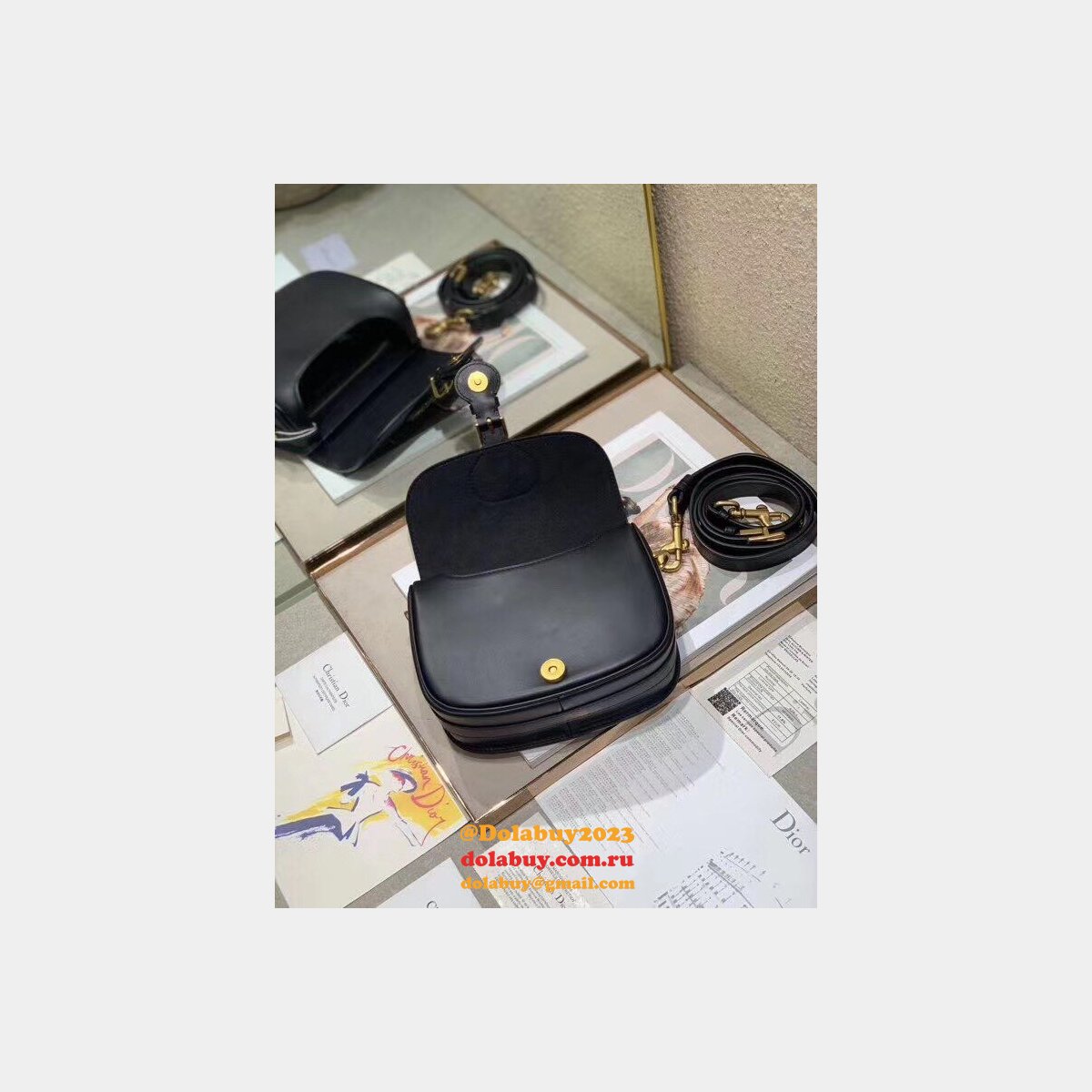 Replica 2020 Christian dior bobby CD logo black bag