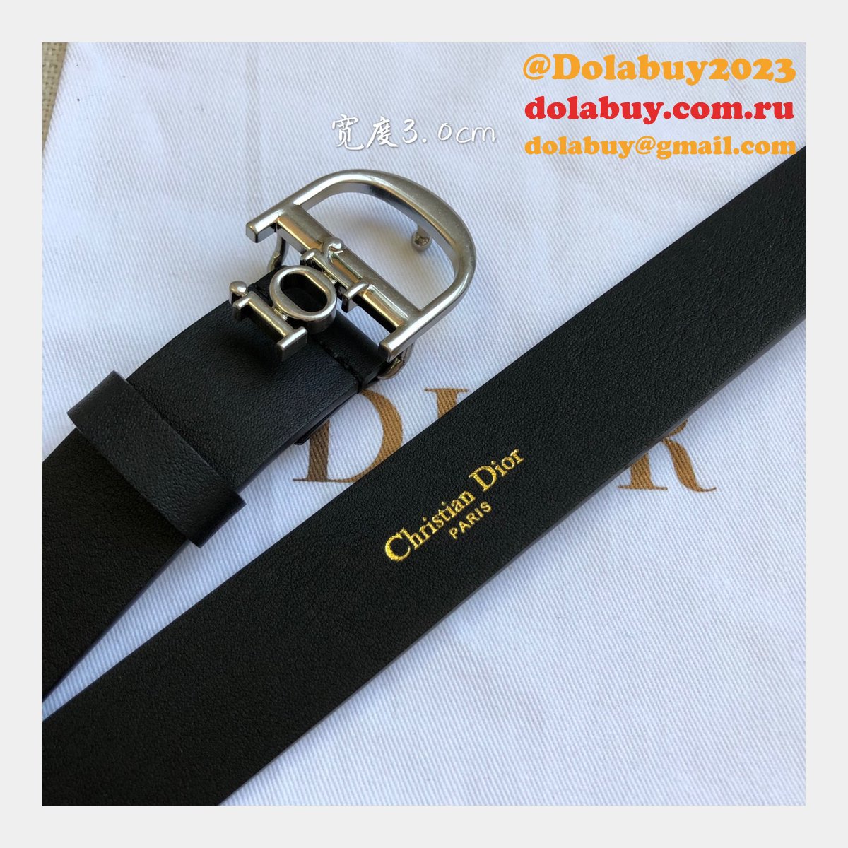 High Quality Christian Dior AAA Belts red/black/brown 30mm Cheap