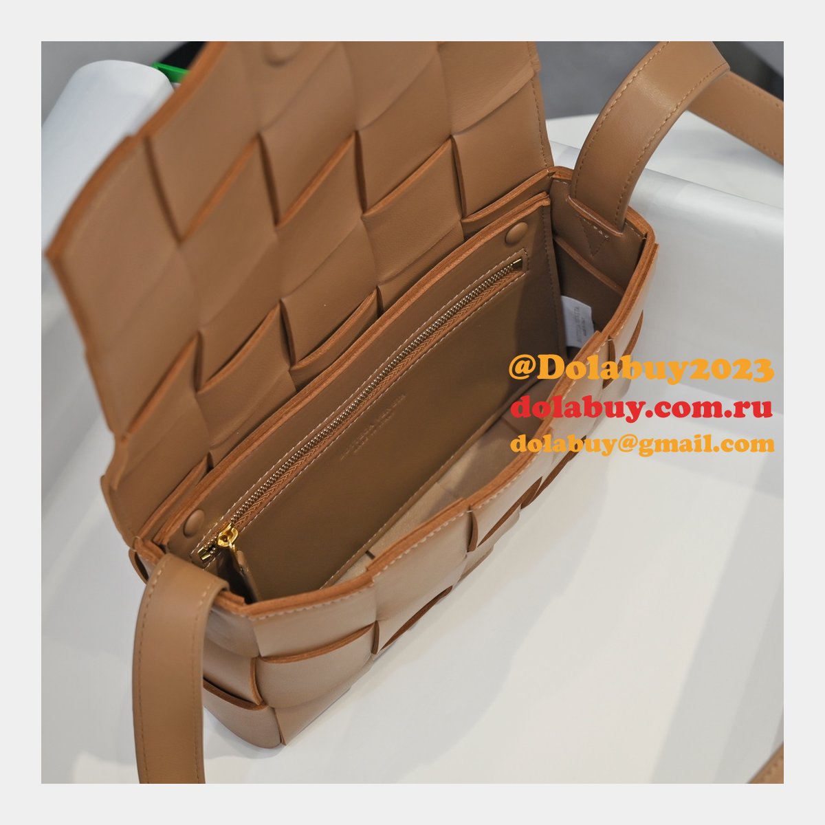 Top Quality Bottega Veneta Cassette Lambskin Crossbody Bag