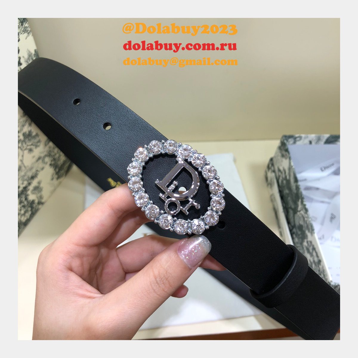 Wholesale Christian Dior AAA Belts 30mm Black Replica