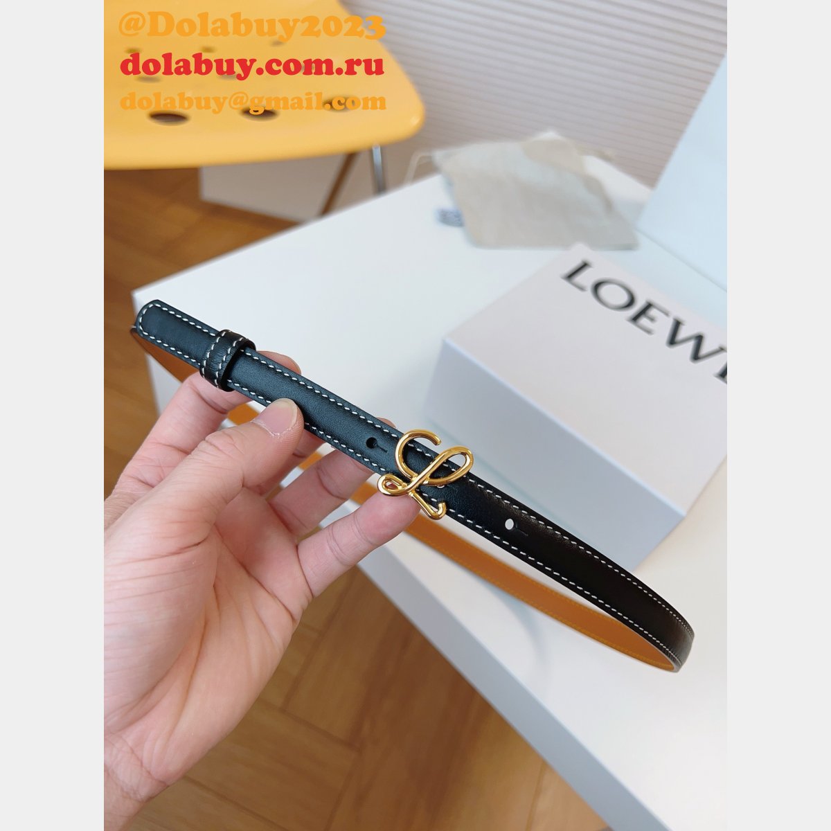 Wholesale Loewe Women Belt 1:1 Mirror Smooth 1.5cm Width