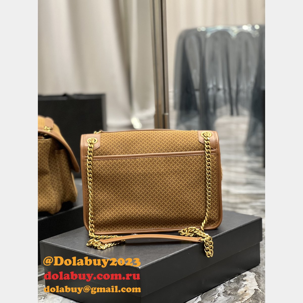 Saint Laurent 633158 Replica Designer NIKI Crinkled Vintage Leather