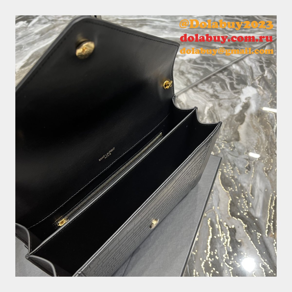 YSL Best Knockoff 668863 Gaby Satchel Quilted Shoulder Black Bag