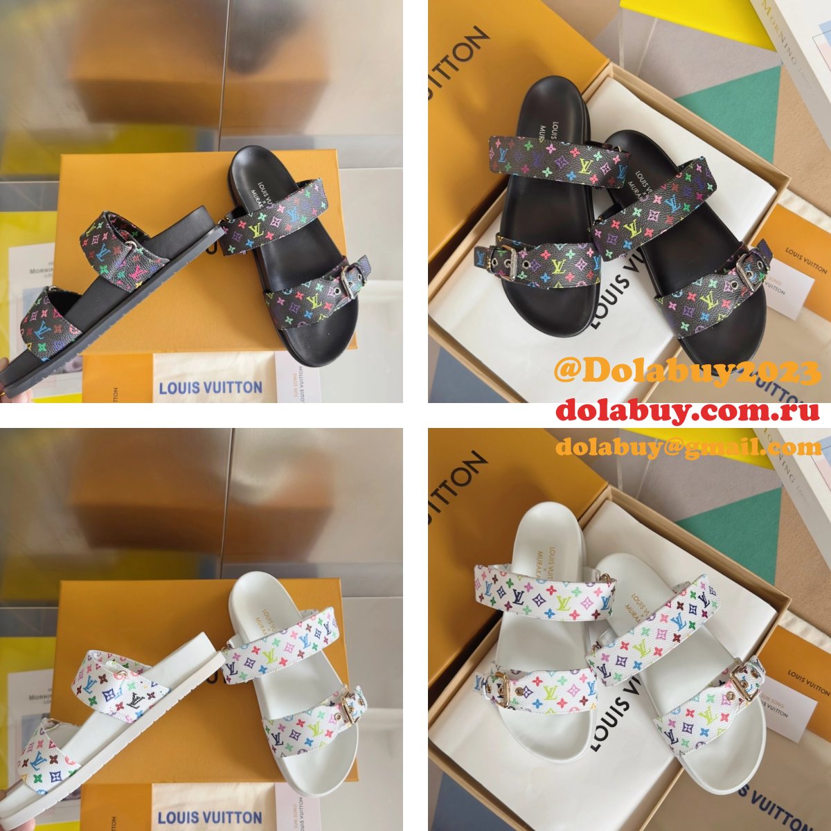 Wholesale LV TM Bom Dia Flat Comfort Mule