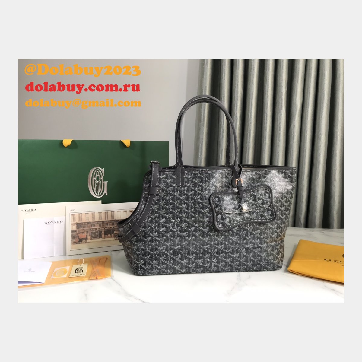 Fashion Goyard Chien Gris & Pocket Pet bag