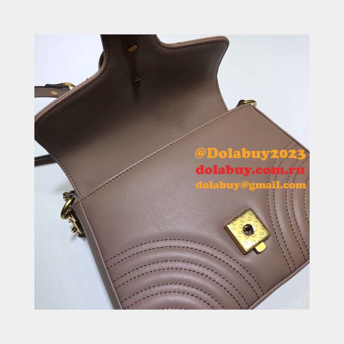 cheap 547260 G*u*i chevron leather gg marmont mini top handle