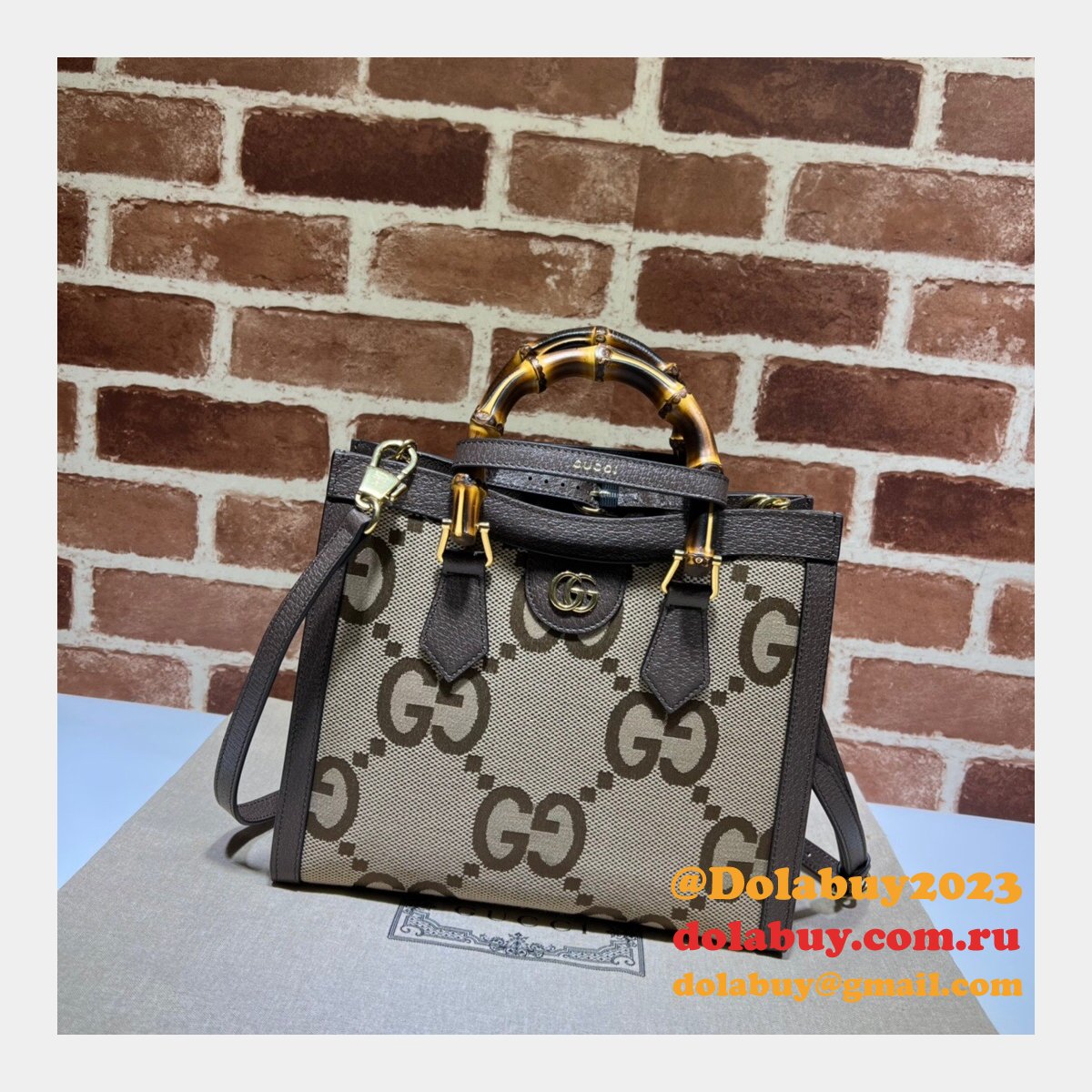Gucci Replica Usa 660195 GG Canvas Diana Tote Bag
