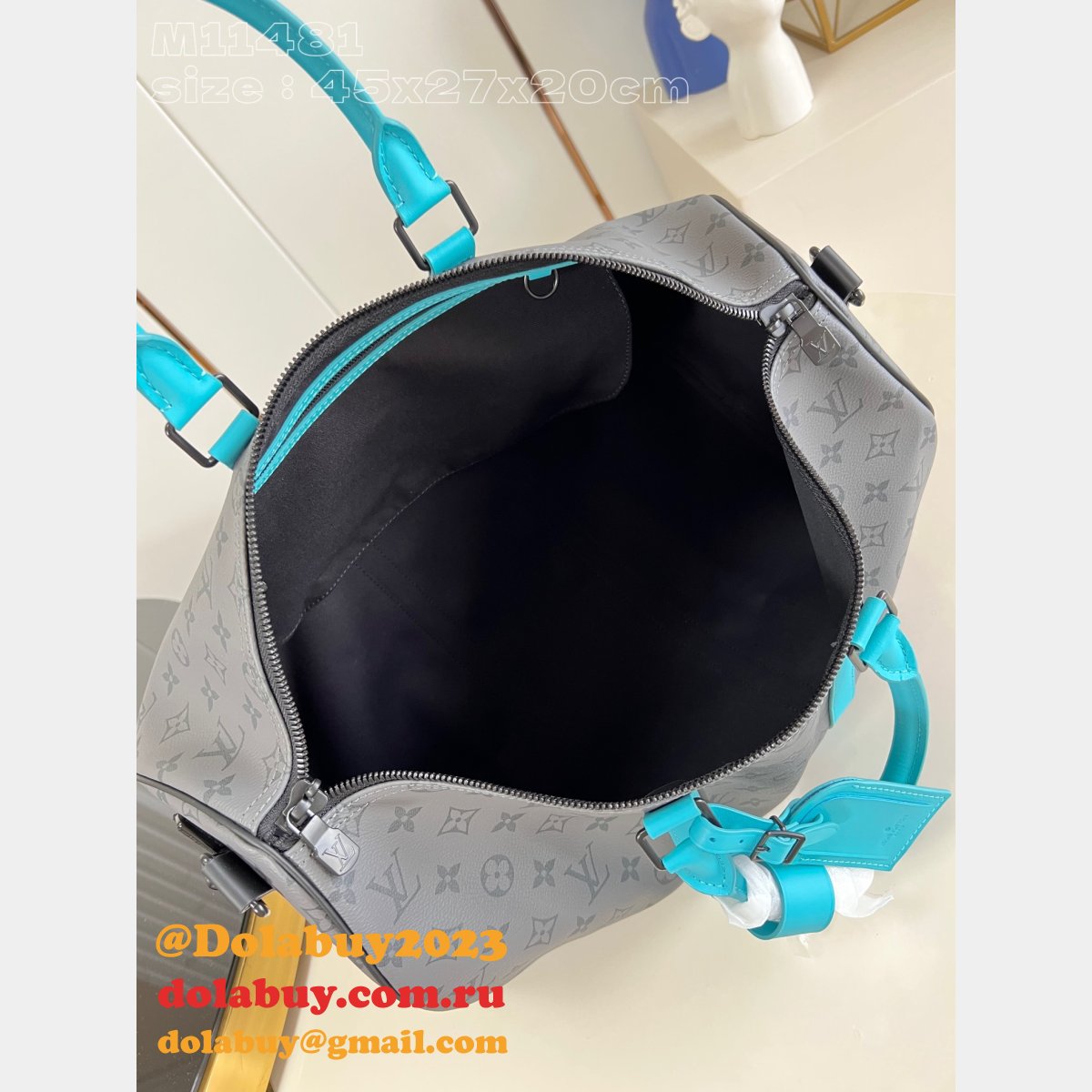 Louis Vuitton Replicas Top Quality M11481 Keepall Bandouliere Men Bag