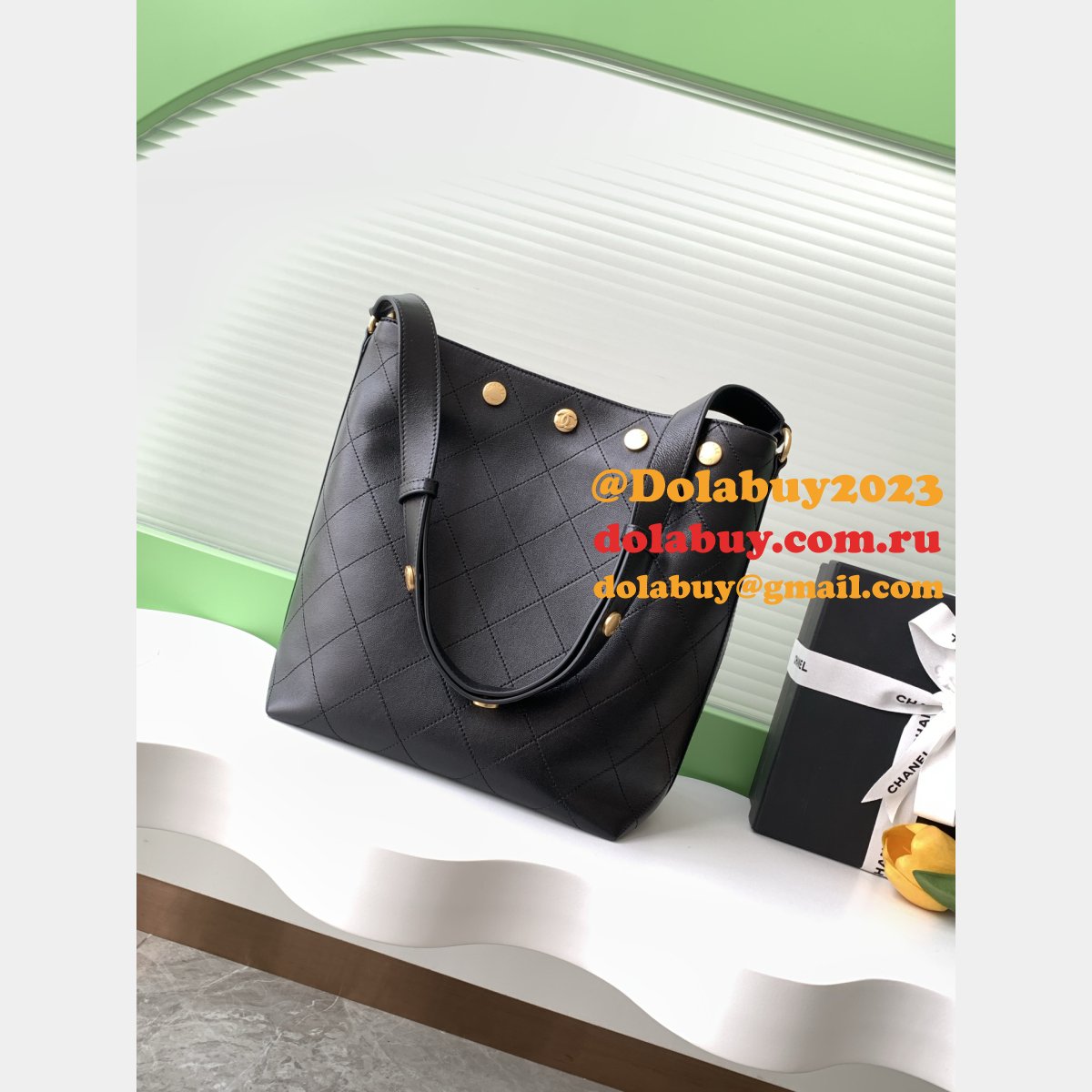 Replica AS5406 Spring-Summer 2025 Large Bucket Black Bag