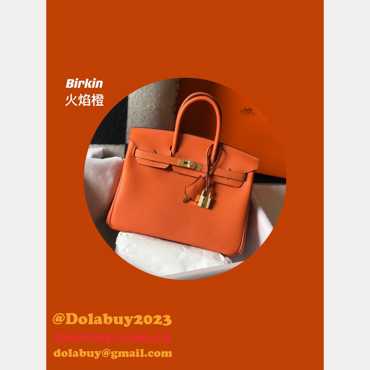 Quality Hermes Birkin Replica 25CM TOGO Leather Handbags UK