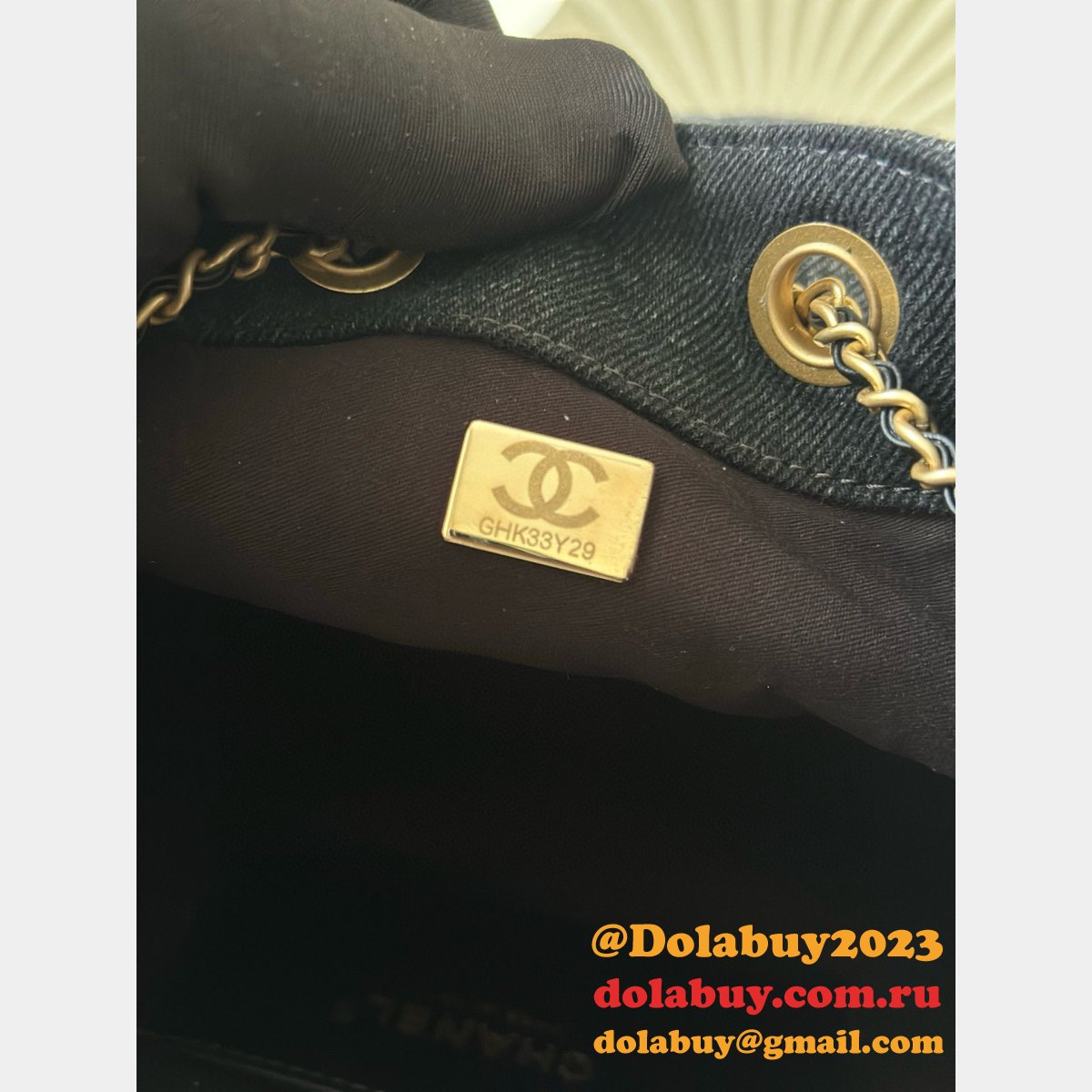 7 Star Best Replica Bags AS5293 Hobo Denim Black