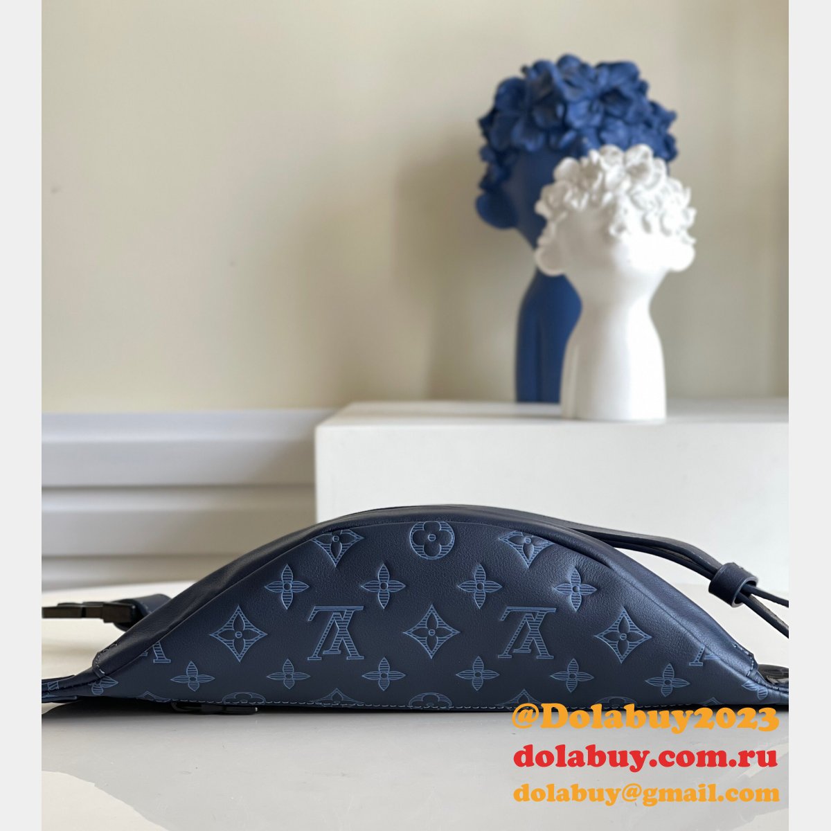 Louis Vuitton Replica China M45729 Discovery Bumbag PM Monogram Shadow Blue Bags
