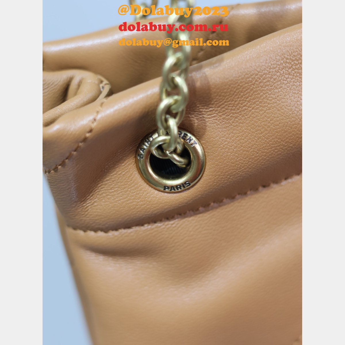 Luxury SAINT LAURENT POCHON lambskin handbag 781666