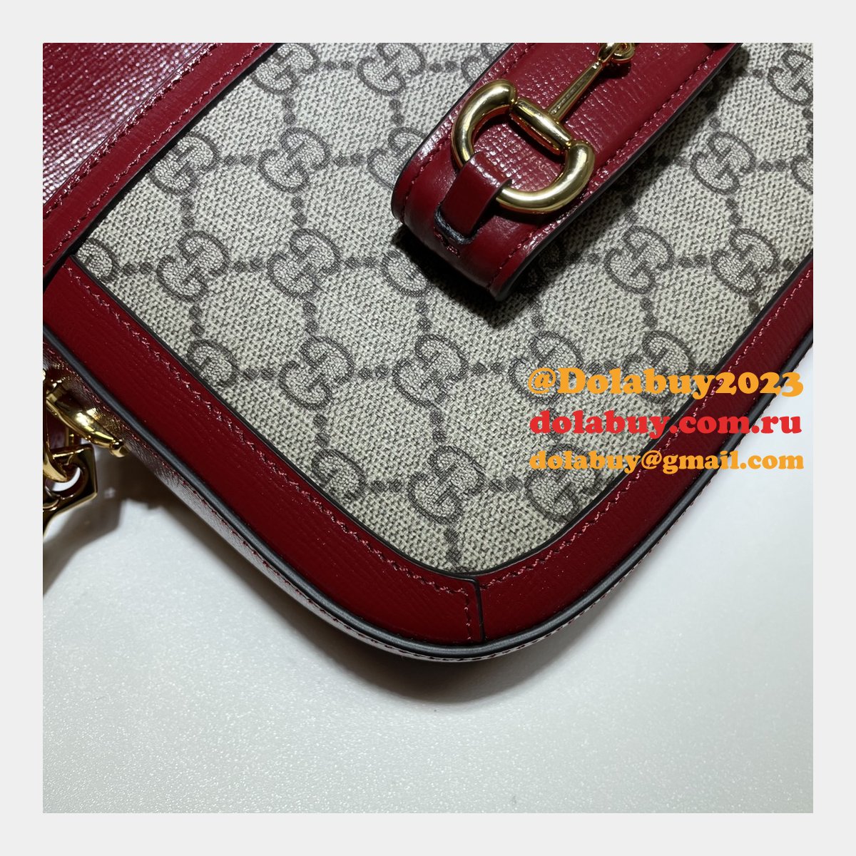 luxury G*u*i horsebit 1955 shoulder 658574 red bags for women