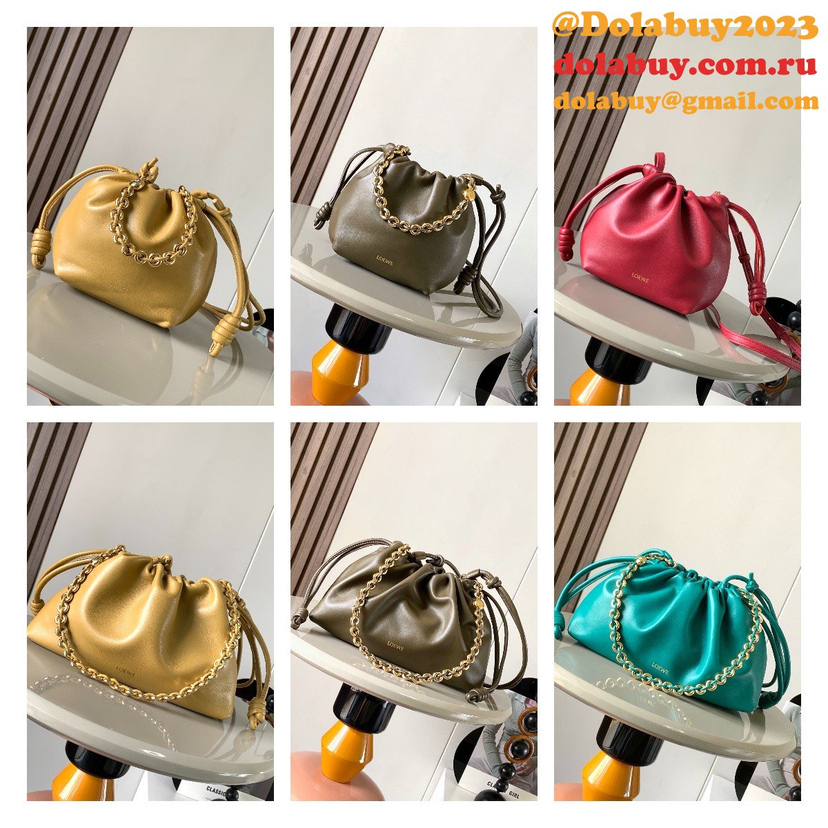 Replica Loewe MINI/Medium Flamenco Purse In Mellow Nappa Lambskin
