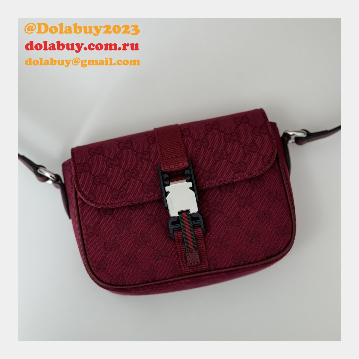 G*u*i duplicate mini gg crossbody 802100 top quality red bag