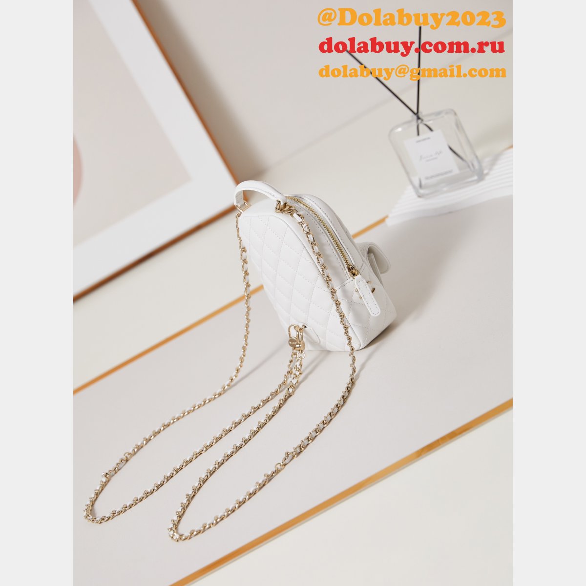 Luxury 24Cmini lambskin women backpack AP3753