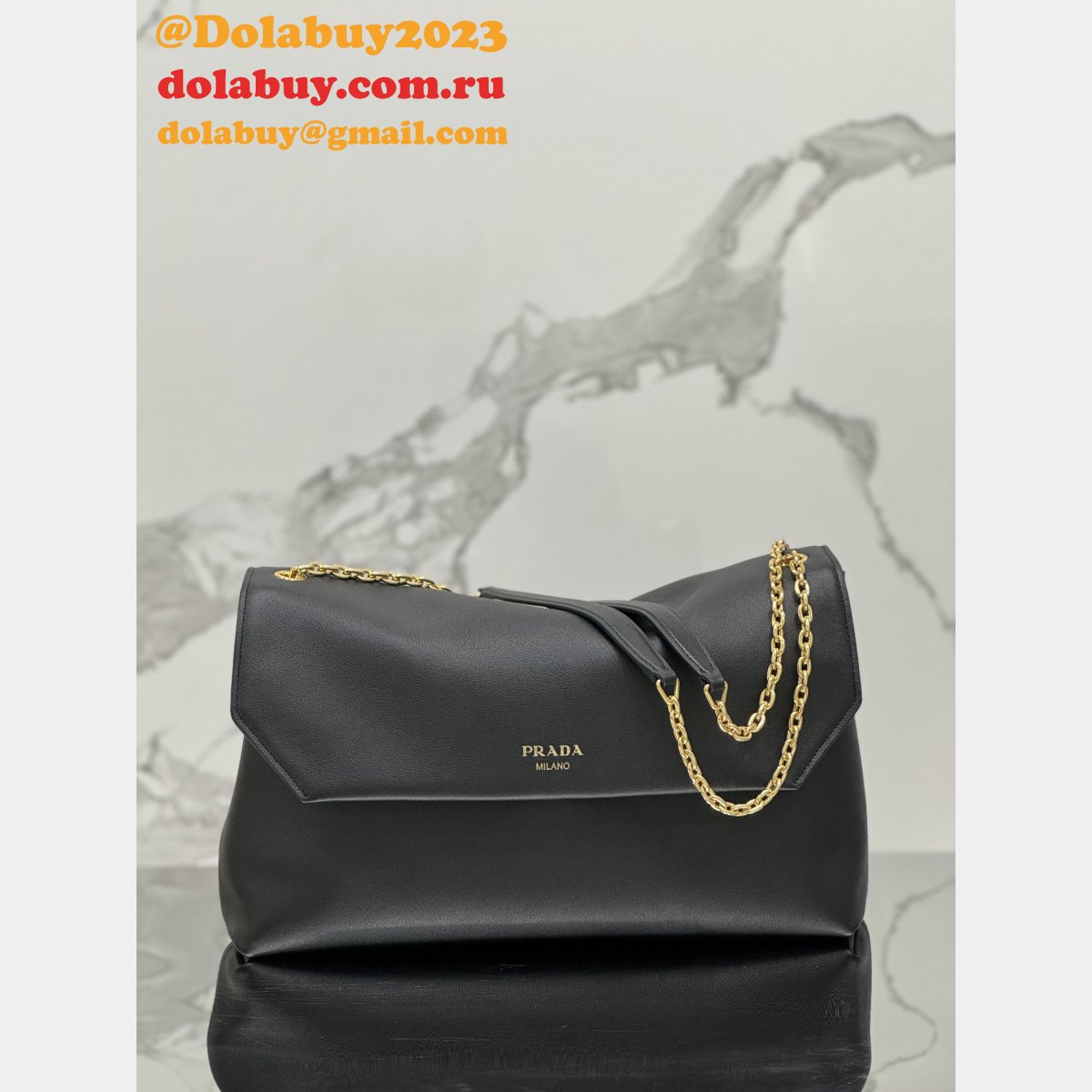 Replica Best Prada big tote Lamb skin Chain bag 1BD368