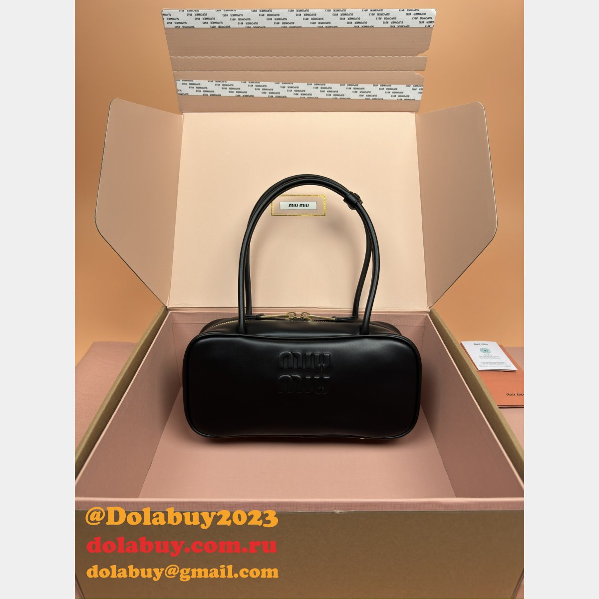 AAA+ Fashion MIU MIU 5BB173 Leather Beau Bag