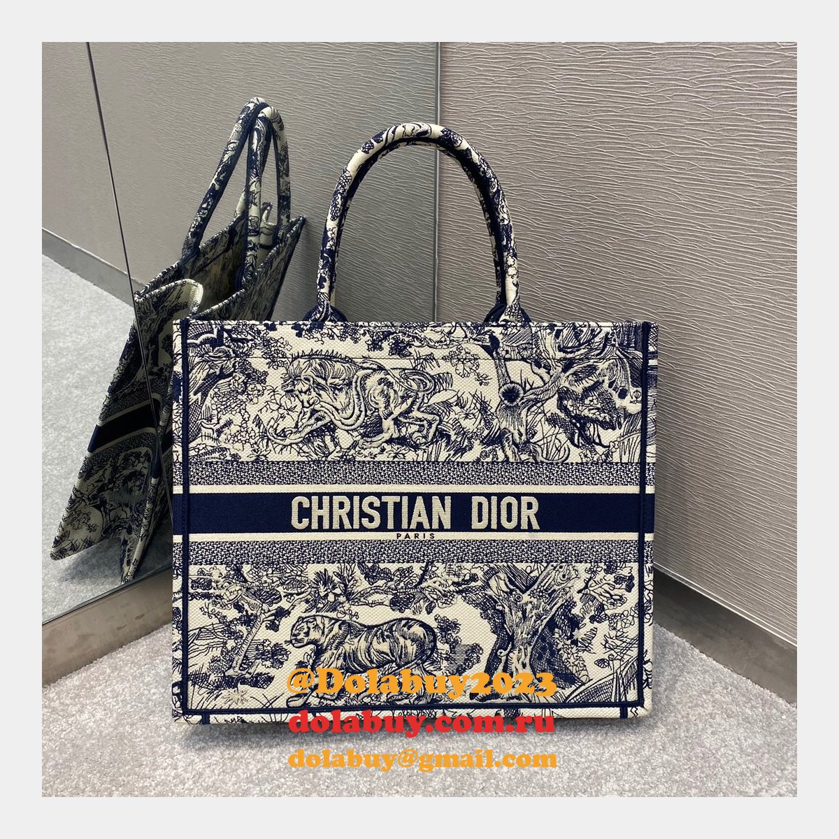 Best Christian Dior CD Book Tote Tiger High Quality Bags