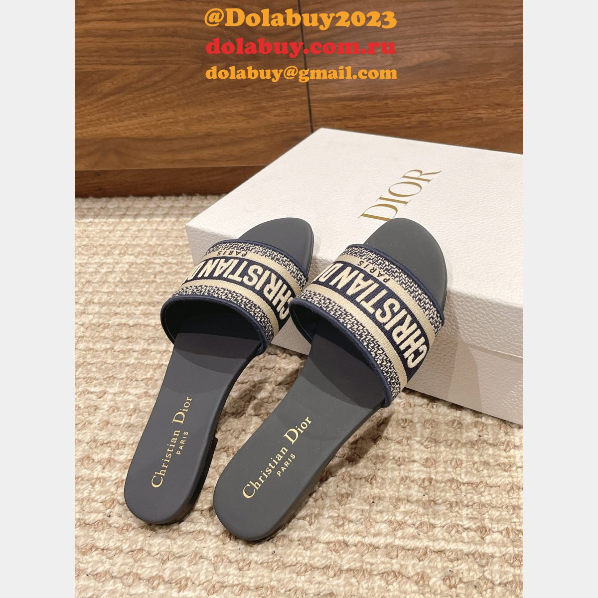 Replica Dior Flat Slipper DWAY SLIDE