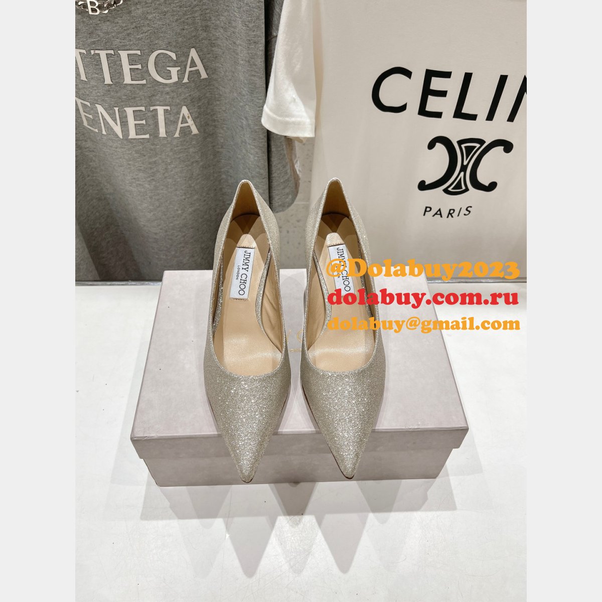 Wholesale Jimmy Choo High Heel Shoes Flat/6.5/8.5CM