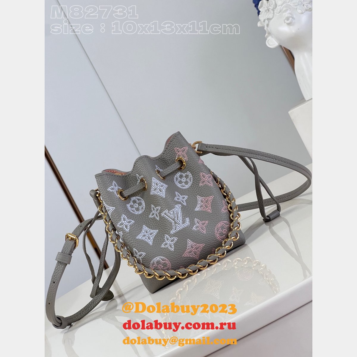 Luxury Pico Bella Mahina M82731 1:1 Gray Louis Vuitton Replica Bag