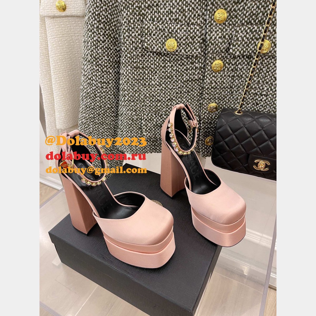 Wholesale Replica Versace Designer 22ss High Heel Shoes