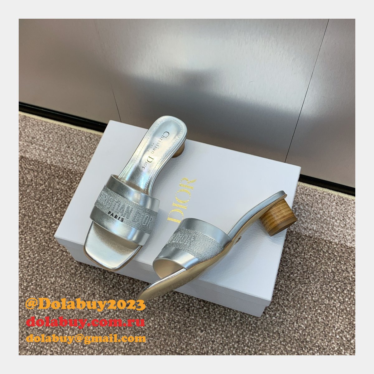 Top Quality DIOR Dway Heeled Slide