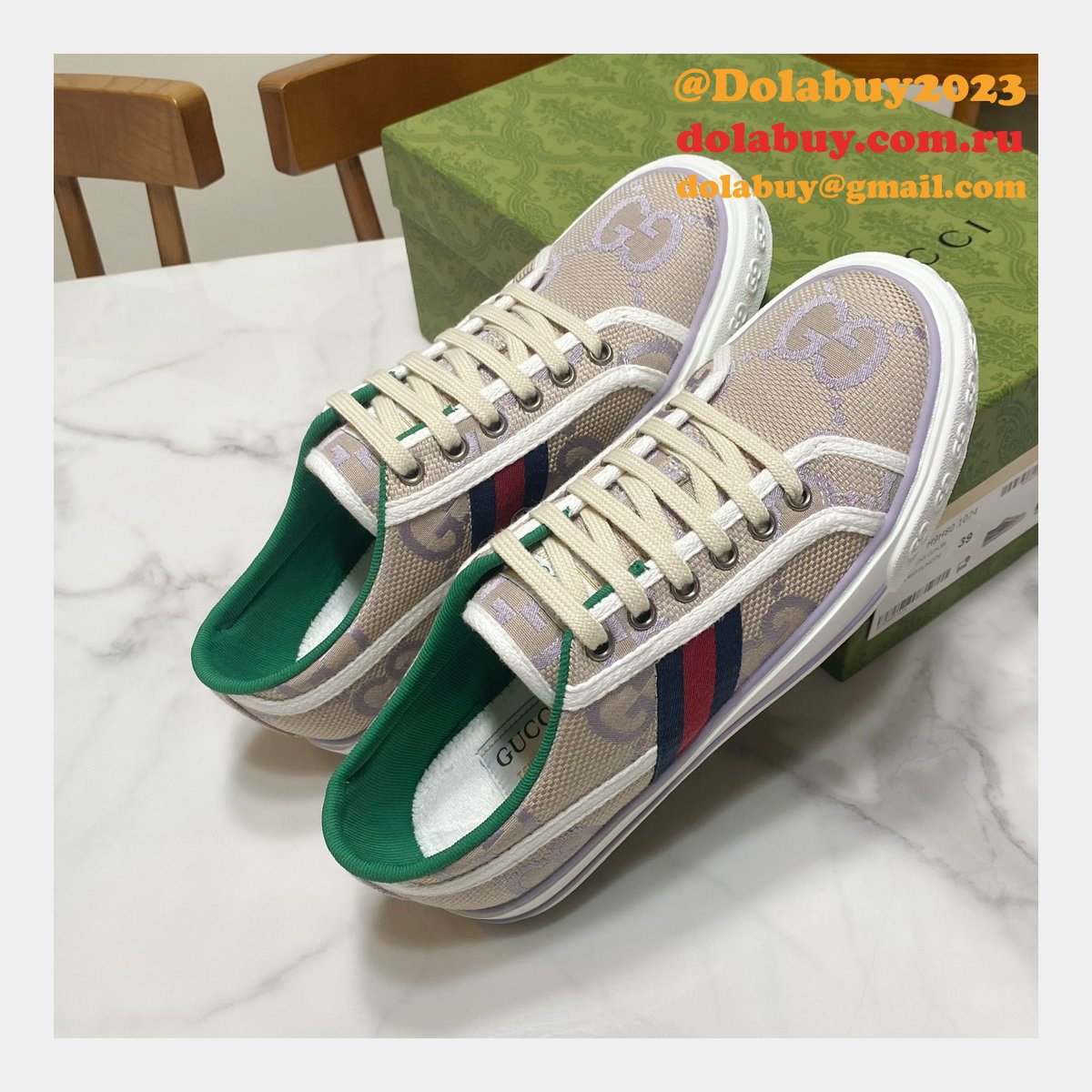 buy inspired replica G*u*i canvas designer shoes