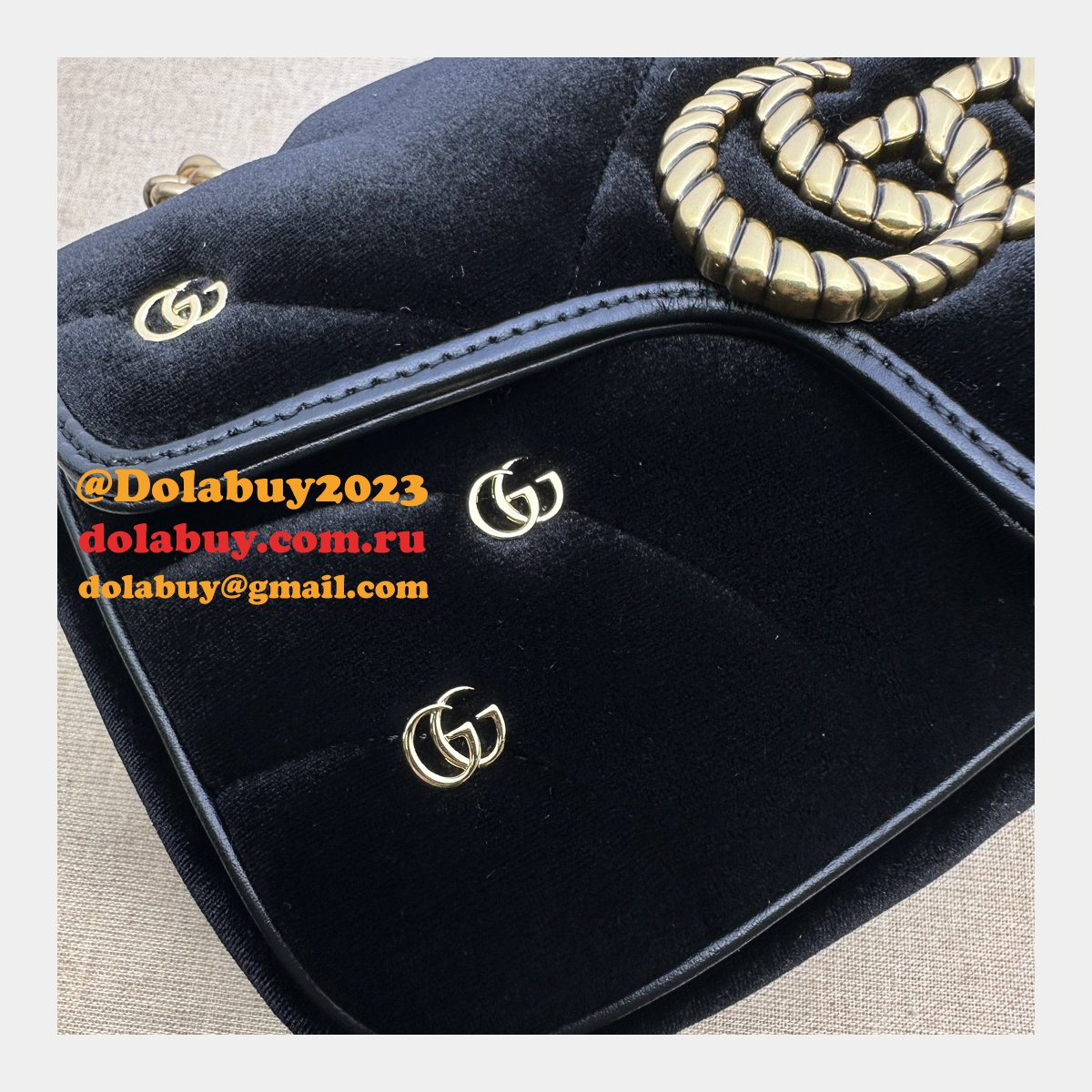 affordable 446744 black marmont top-quality fake G*u*i bags