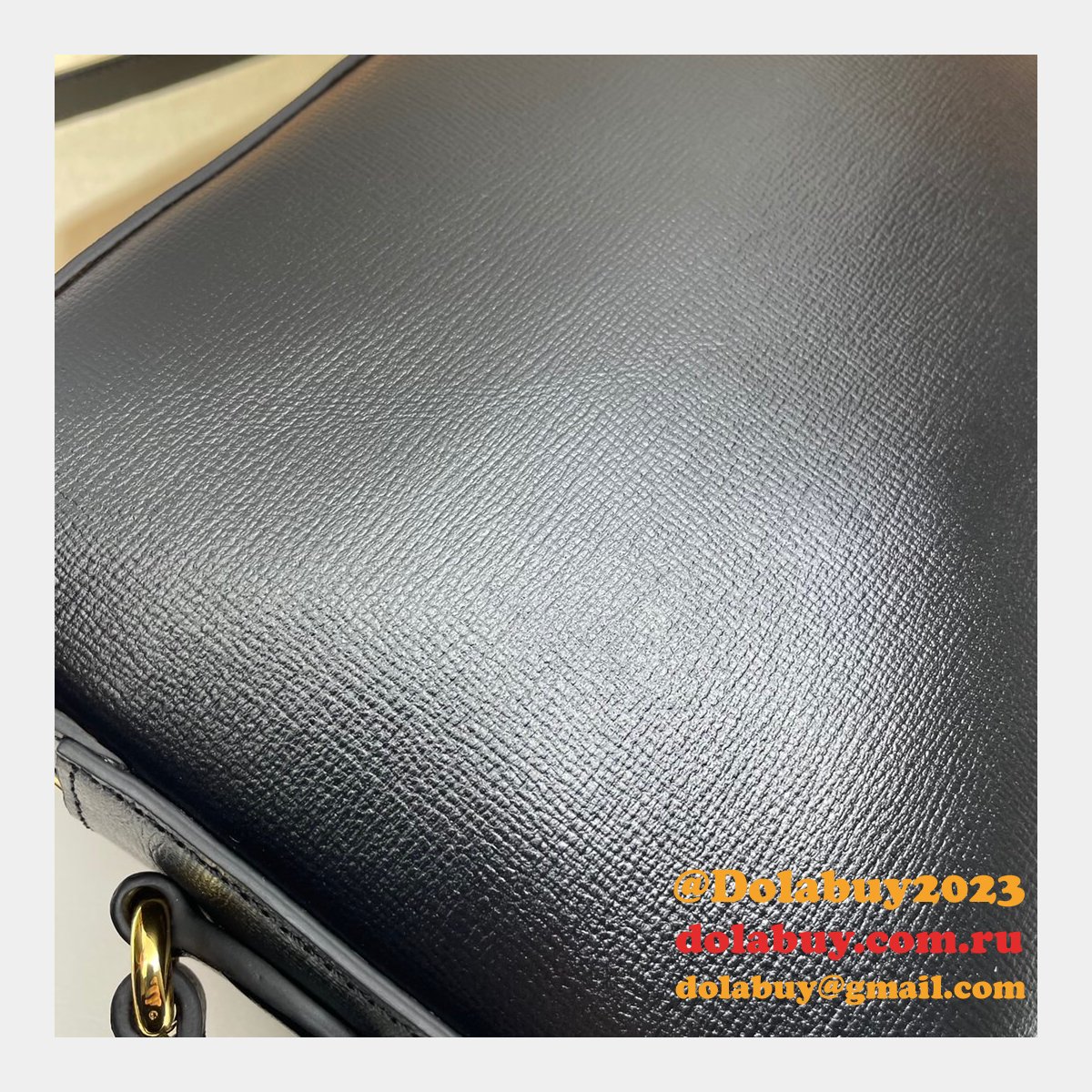 G*u*i horsebit 1955 small shoulder 645454 black army green white bag