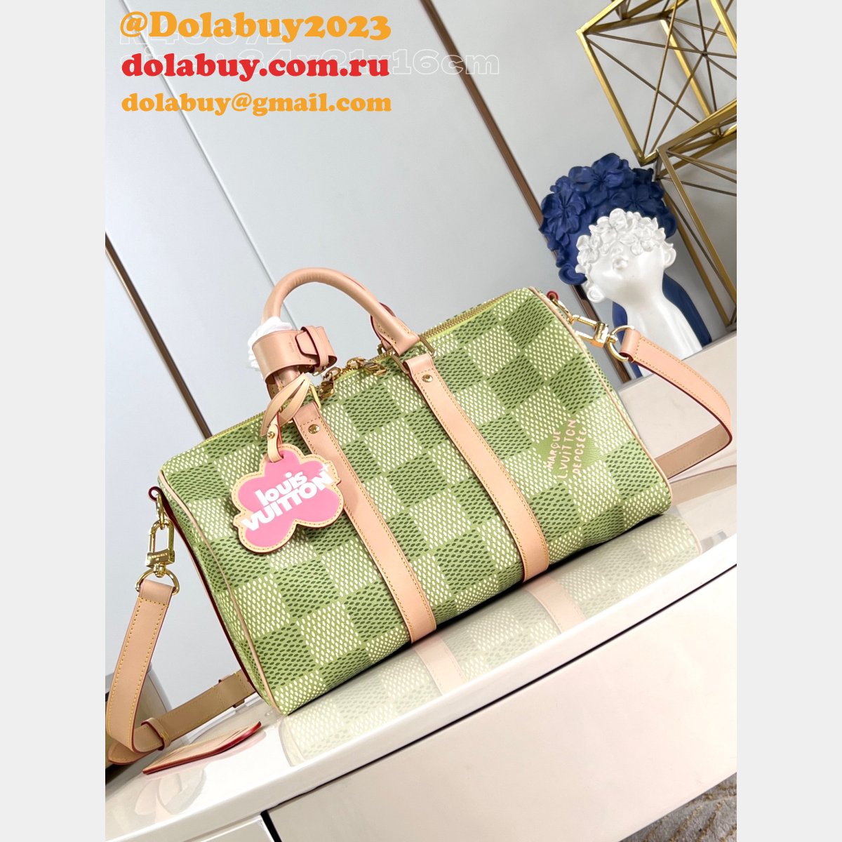 Travel Men Louis Vuitton N40671 Keepall Bandoulière 35 Damier Fake Bag